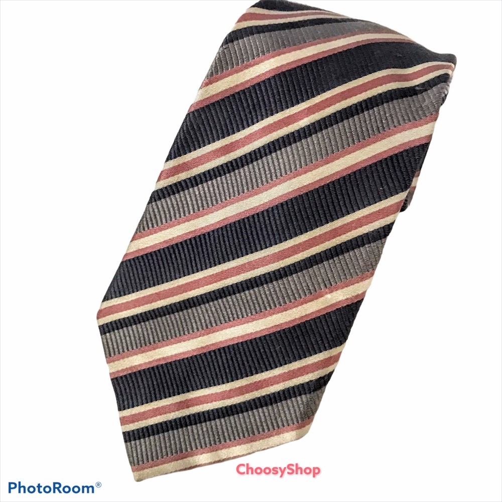 Donald Trump Tie Silk Handmade Signature Collection Pink Gray White
